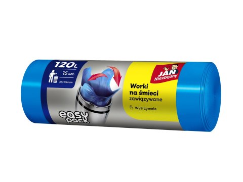 JAN N. GROSIK JAN NIEZBĘDNY Worki na śmieci HD Easy Pack - niebieskie 120L - 15szt