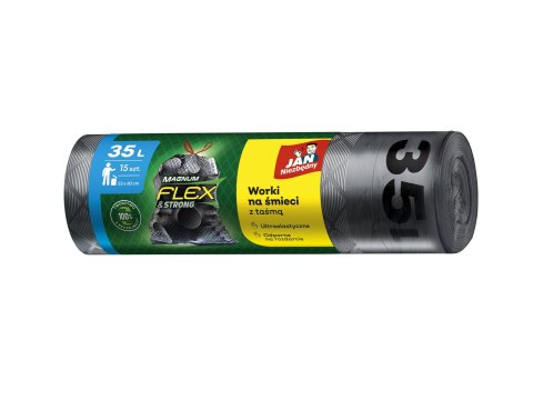 JAN N. GROSIK JAN NIEZBĘDNY Worki na śmieci Magnum Flex & Strong 35L - 15szt