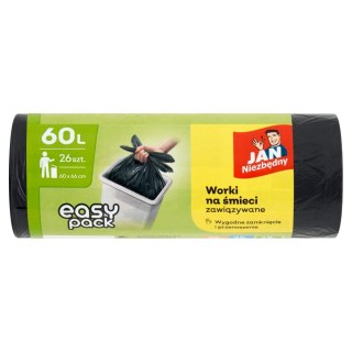 JAN N. GROSIK JAN NIEZBĘDNY Worki na śmieci zawiązywane - easy pack 60L 1op.-26szt