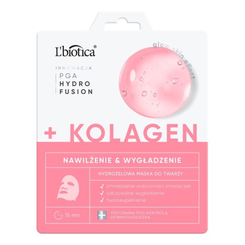 LBIOTICA / BIOVAX L`BIOTICA PGA Hydr Fusion + Kolagen Hydrożelowa maska do twarzy - nawilżenie i wygładzenie