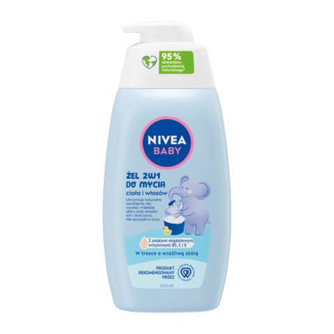 NIVEA NIVEA Baby Żel 2w1 do mycia ciała i włosów z pompką 500 ml