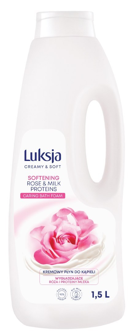 SARANTIS LUKSJA Creamy & Soft Kremowy Płyn do kąpieli Softening - Rose & Protein Milk 1500 ml