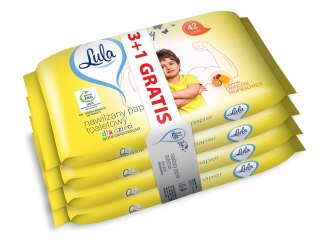 STELLA LULA Papier toaletowy nawilżany dla dzieci - owoce tropikalne 42 szt. - 3 op. +1 op. Gratis