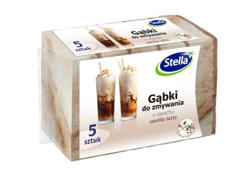 STELLA STELLA Gąbki do zmywania o zapachu VANILLA LATTE 5 sztuk