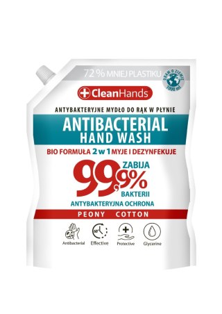SWIT CLEAN HANDS Mydło antybakteryjne BIO 99,9% Peony&Cotton zapas 1000 ml