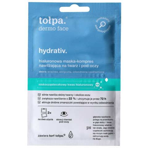 TOLPA TOŁPA Dermo Face Hydrativ Hialuronowa Maska-kompres na twarz i pod oczy 6mlx2 (saszetka)