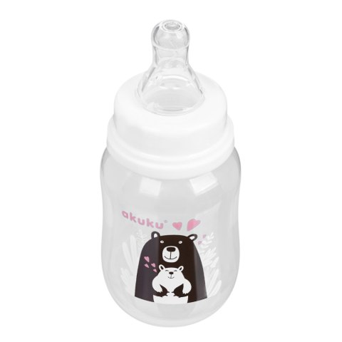 AKUKU AKUKU Butelka do karmienia niemowląt - Misio czarny 125ml
