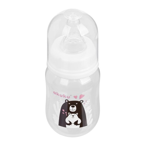 AKUKU AKUKU Butelka do karmienia niemowląt - Misio czarny 125ml