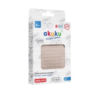 AKUKU AKUKU Termofor z pestkami wiśni w pokrowcu 13x16 cm beż (a0635)