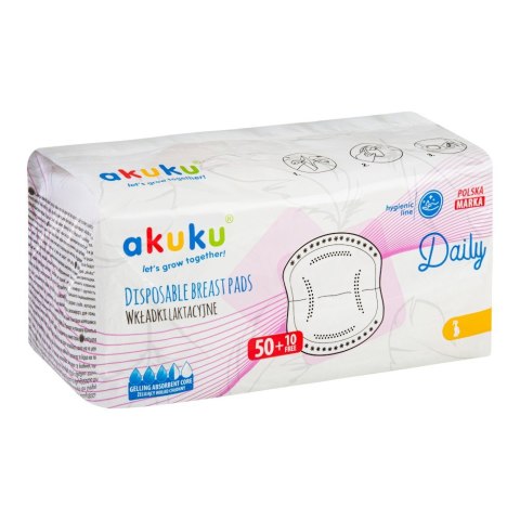 AKUKU AKUKU Wkładki laktacyjne Daily (a0160) 1 op. - 60 szt
