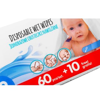 AKUKU AKUKU jednorazowe chusteczki nawilżane wodą (A0031) 70 szt