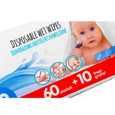 AKUKU AKUKU jednorazowe chusteczki nawilżane wodą (A0031) 70 szt