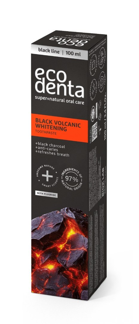ART.ROZNE AG ECODENTA Black Volcanic Pasta wybielająca do zębów z minerałami wulkanicznymi 100 ml