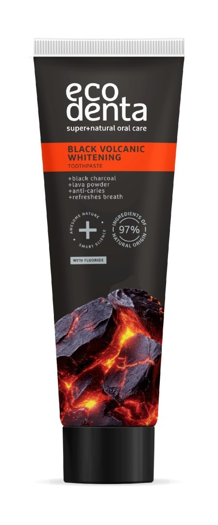 ART.ROZNE AG ECODENTA Black Volcanic Pasta wybielająca do zębów z minerałami wulkanicznymi 100 ml
