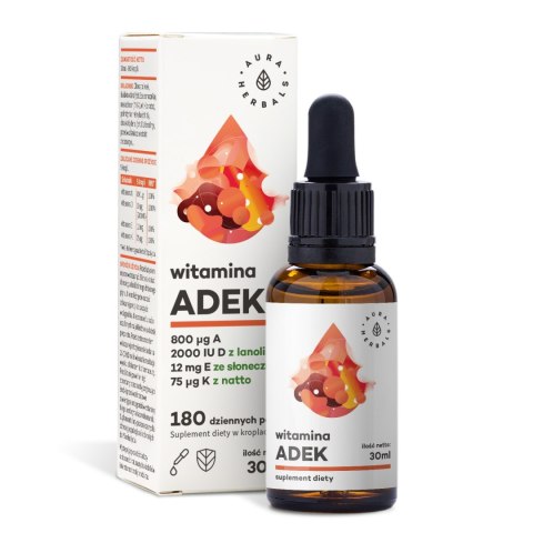 AURA HERBALS AURA HERBALS ADEK Witamina A + D3 + E + K2 krople 30 ml