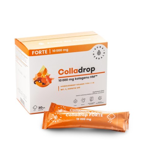 AURA HERBALS AURA HERBALS Colladrop Forte Hydrolizowany Kolagen morski 10000 mg typu I i III - (30 saszetek)