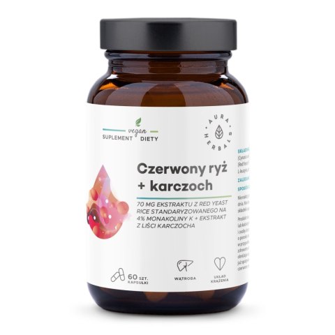 AURA HERBALS AURA HERBALS Czerwony ryż + karczoch - kapsułki 60 sztuk