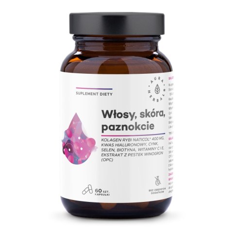 AURA HERBALS AURA HERBALS Kolagen rybi NatiCol 400 mg - włosy,skóra,paznokcie - kapsułki (60 sztuk)