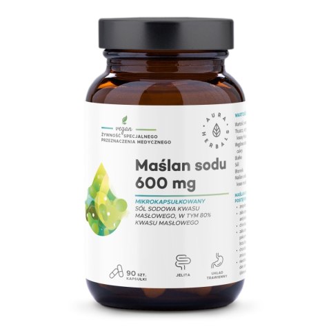 AURA HERBALS AURA HERBALS Maślan sodu 600 mg 90 kapsułek