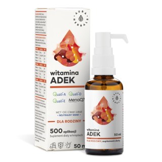 AURA HERBALS AURA HERBALS Witamina ADEK dla rodziny MCT - krople 50 ml