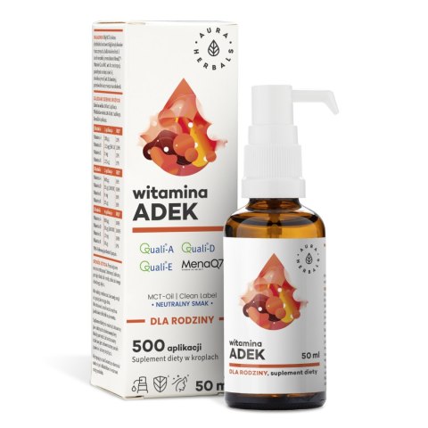 AURA HERBALS AURA HERBALS Witamina ADEK dla rodziny MCT - krople 50 ml