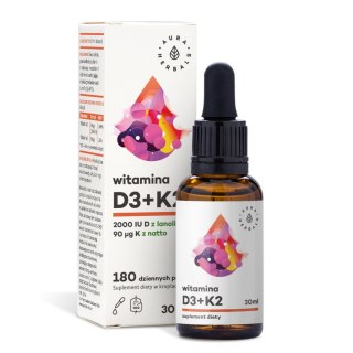 AURA HERBALS AURA HERBALS Witamina D3 2000IU + K2 MK-7 30 ml