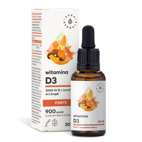 AURA HERBALS AURA HERBALS Witamina D3 Forte 2000 krople 30 ml