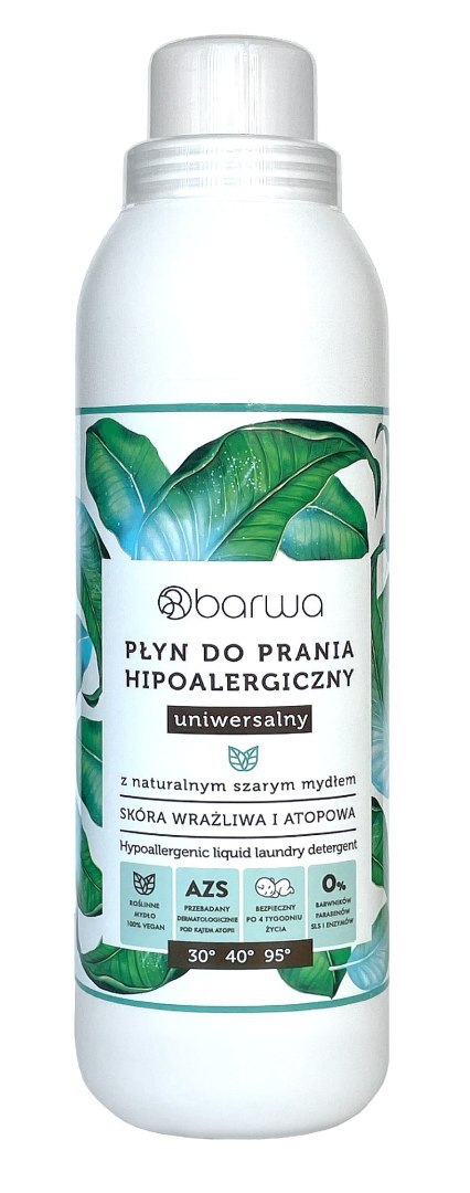 BARWA BARWA Płyn do prania hipoalergiczny z naturalnym szarym mydłem 1 L