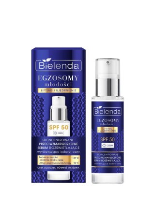 BIELENDA BIELENDA Egzosomy Młodości Skoncentrowane przeciwzmarszczkowe serum rozświetlające, wyrównujące koloryt cery SPF 50 na dzień 30 