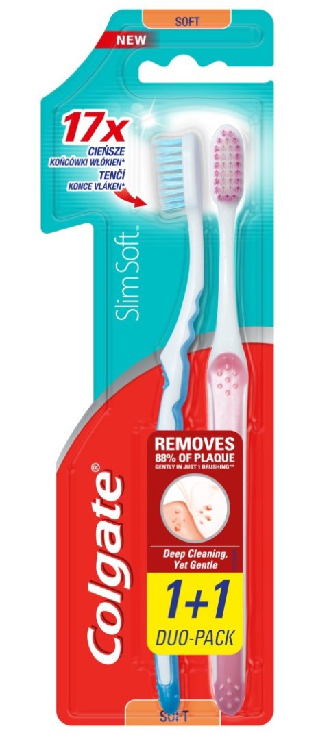 COLGATE COLGATE Slim Soft Advanced Szczoteczka do zębów Duopack 1 op. - 2 szt.