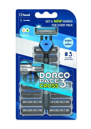 DISICLIN DORCO Maszynka do golenia Pace3 Cross Men 3 ostrza + 12 wymiennych wkładów