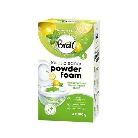 DRAMERS BRAIT Wulkan Pieniący proszek do czyszczenia toalet Lemon & Basil 3 x 100 g