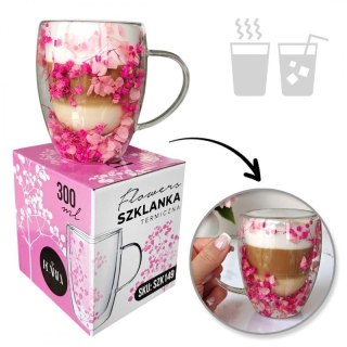 ECARLA ECARLA Szklanka termiczna z kwiatami (SZK149) 300 ml