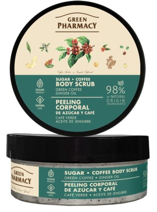 ELFA PHARM GREEN PHARMACY Peeling cukrowo-kawowy do ciała Zielona kawa i Olejek imbirowy 200 ml