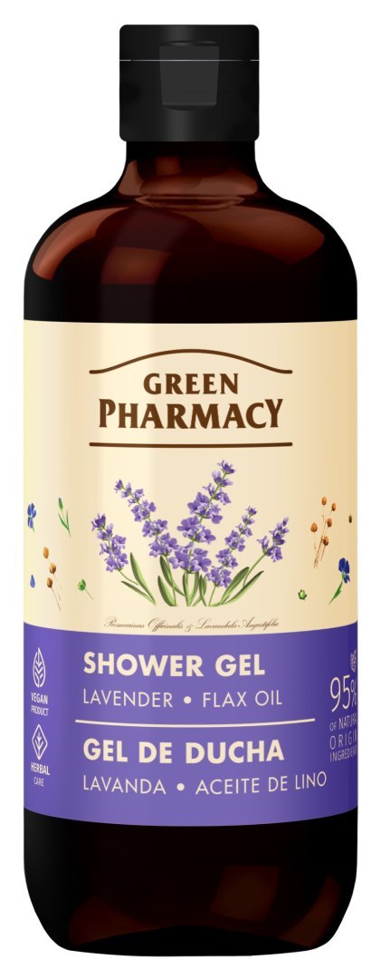ELFA PHARM GREEN PHARMACY Żel pod prysznic - Lawenda + Olej Lniany 500 ml