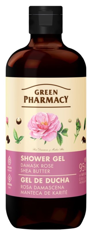 ELFA PHARM GREEN PHARMACY Żel pod prysznic - Róża Damasceńska + Masło Shea 500 ml
