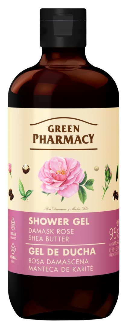 ELFA PHARM GREEN PHARMACY Żel pod prysznic - Róża Damasceńska + Masło Shea 500 ml