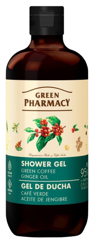ELFA PHARM GREEN PHARMACY Żel pod prysznic - Zielona Kawa + Olejek Imbirowy 500 ml