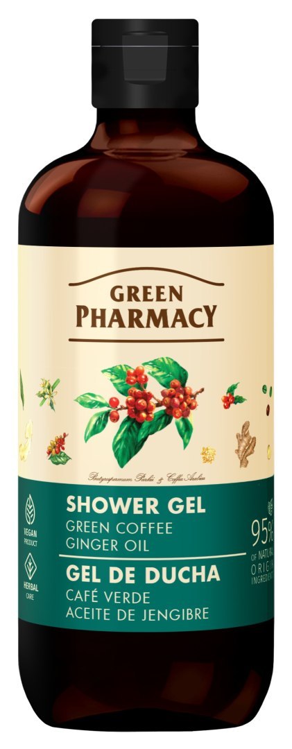 ELFA PHARM GREEN PHARMACY Żel pod prysznic - Zielona Kawa + Olejek Imbirowy 500 ml