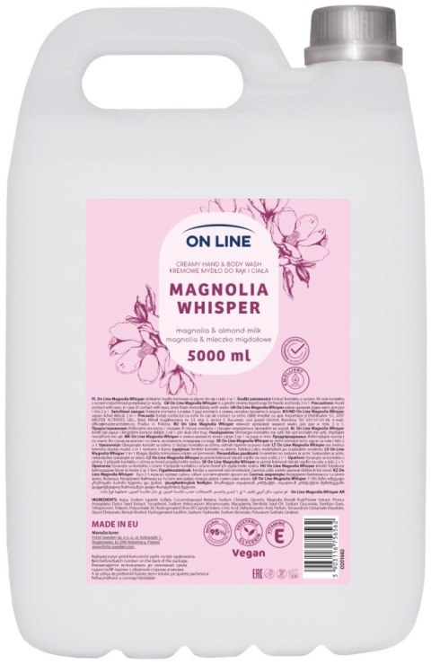 FORTE SWEEDEN ON LINE Kremowe mydło do rąk i ciała Magnolia&Mleczko migdałowe 5000 ml