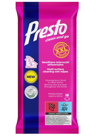 HARPER PRESTO Clean and Go Ściereczki nawilżane uniwersalne - XXL 16 szt.