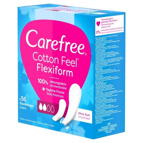 JOHNSON CAREFREE Cotton Feel Flexiform Wkładki higieniczne bezzapachowe 1 op. - 56 szt.