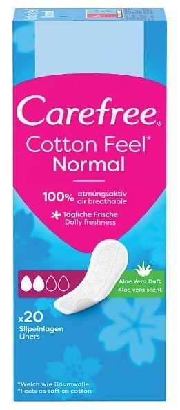 JOHNSON CAREFREE Cotton Feel Normal Aloe Wkładki higieniczne o zapachu aloesowym 1 op. - 20 szt.
