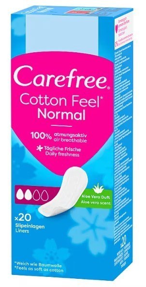 JOHNSON CAREFREE Cotton Feel Normal Aloe Wkładki higieniczne o zapachu aloesowym 1 op. - 20 szt.