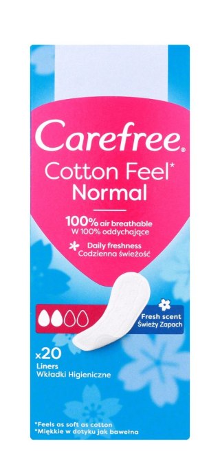 JOHNSON CAREFREE Cotton Feel Normal Wkładki higieniczne świeży zapach 1 op. - 20 szt.
