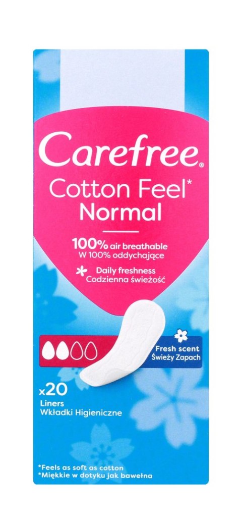 JOHNSON CAREFREE Cotton Feel Normal Wkładki higieniczne świeży zapach 1 op. - 20 szt.