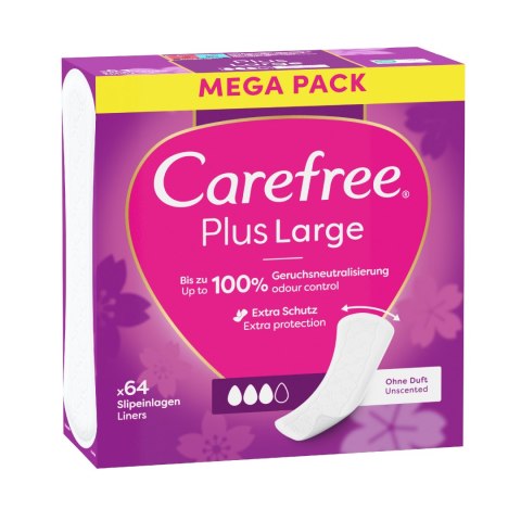 JOHNSON CAREFREE Plus Large Wkładki higieniczne - bezzapachowe 1op.-64szt