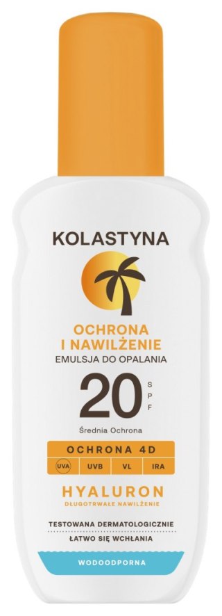 KOLASTYNA OPALANIE KOLASTYNA Ochrona i nawilżenie Emulsja do opalania w sprayu SPF20 150 ml