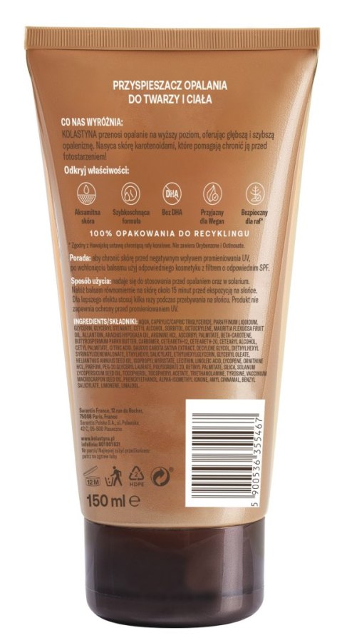 KOLASTYNA OPALANIE KOLASTYNA Przyspieszacz opalania do twarzy i ciała 150 ml
