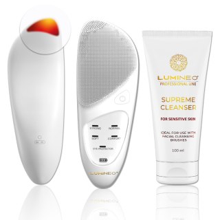 LUMINEO LUMINEO Professional Line Szczoteczka do twarzy Sonic Thermo Brush + Żel Lumineo do skóry delikatnej i wrażliwej